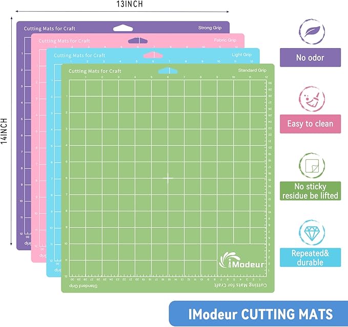 IModeur 10 Pack Cutting Mats -12"x12" Cutting Mats for Cutting machine Accessories - Mats for Explore Air 2/ Maker 2/3