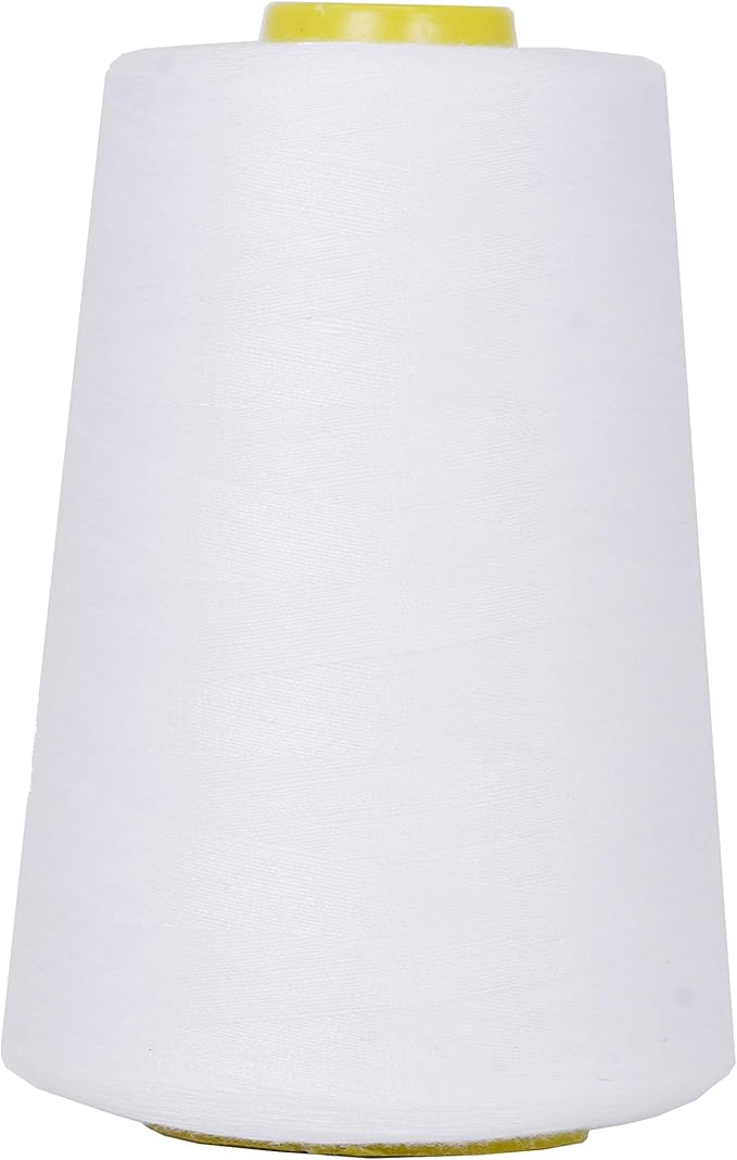 Mandala Crafts 5 Pack of Serger Threads Cones Spools - 40S/2 30000 Yards Polyester Black White Threads for Sergers Machine and Overlock Quilting Sewing Machine