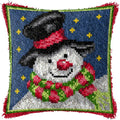 MIAOLLUN Latch Hook Kit, Christmas Latch Hook Kits for Adults DIY Decorative Pillowcase Embroidery Cross Stitch Arts Craft for Home Sofa Furniture 17X17inch Christmas Snowman