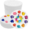 40 PCS Paint Tray Palettes,White Paint Trays for Kids,Round Plastic Paint Pallets with 10 Wells,Acrylic Paint Palette for Students DIY Craft,School Project,Painting Party