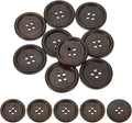 uxcell 50Pcs Wooden Buttons, 35mm(1 3/8") 4 Hole Round Wood Sewing Button Craft Flatback for Sewing DIY Craft Clothing, Dark Brown