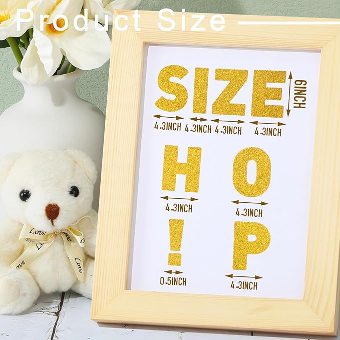 Harloon 232 Pcs 24 Sheets Large Glitter Letter Stickers Big Font Alphabet Letter Self Adhesive Letters Kit Mailbox Stickers for Mailbox Bulletin Boards Classroom Home(Gold,6 Inch)