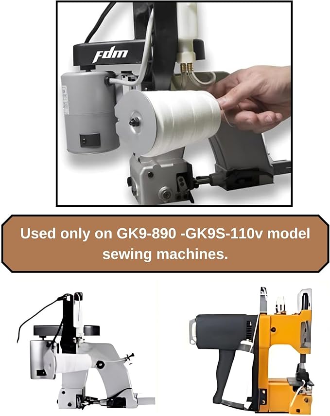 2200 ft Roll Thread Cones for Heavy Duty Bag Sewing Closer - Portable Electric Bag Sewing Machines Compatible High Strength Single-Ply Thread Set - Nylon, Bracelet Making, Burlap, Bag Closing