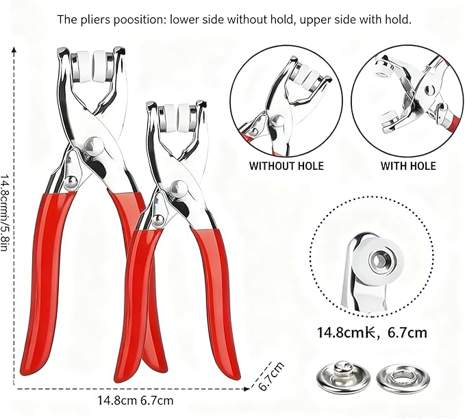 Sewing Kit with 100PCS Metal Buttons – Manual Pliers Tool Included, Complete DIY Sewing Set, Ideal for Repairs, Crafting, and Customizing Clothing, Easy-to-Use for Sewing Projects (2Set)
