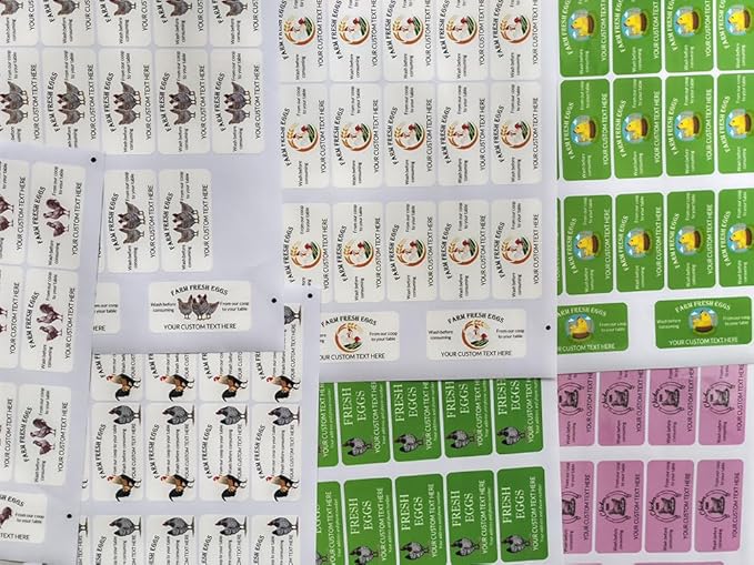 (Made in USA) Custom Carton Stickers Labels for Egg, Personalized Packaging Sticker Label Customized cartons Sticke Lable