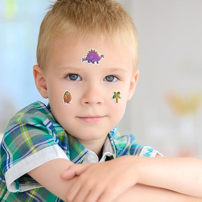 3D Stickers for Kids Toddlers 12 Sheets, 379 Pcs Gold Stamping Puffy Stickers for Boys Girls, Preschool Sticker for Reward, Scrapbooking Including Animal, Letters, Numbers, Dinosaurs, Cars and More