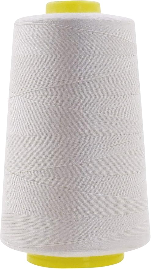 Mandala Crafts 4 Pack of Serger Threads Cones Spools - 40S/2 24000 Yards Polyester Off White Threads for Sergers Machine and Overlock Quilting Sewing Machine