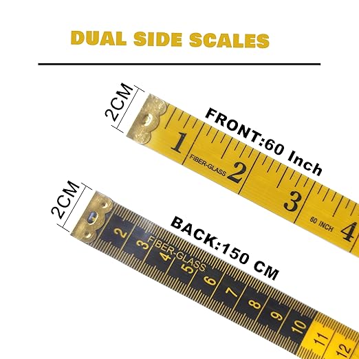 3 Pack Tape Measure Body Measuring Tape, Soft Measuring Tape for Body Weight Loss Sewing Cloth Measurement, 60 Inch Double Scale Tailor Ruler for Medical Measurement Nursing Craft (Yellow)