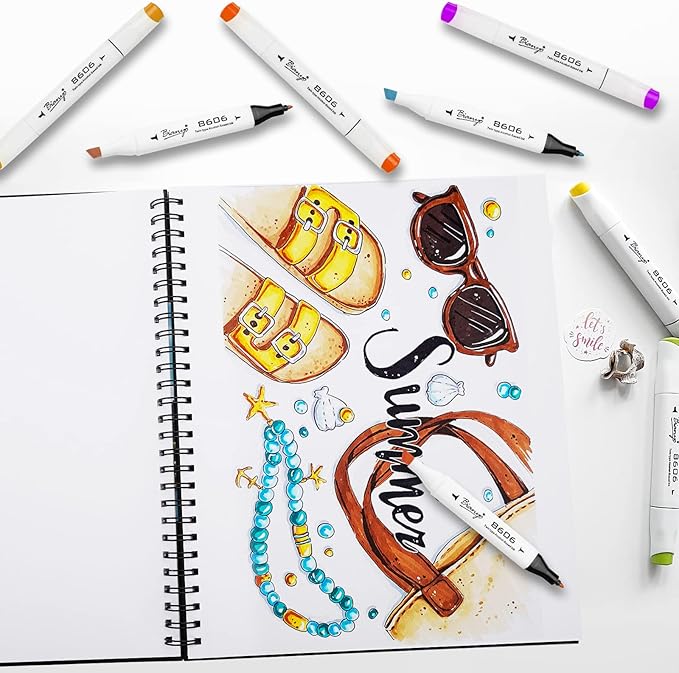 Bianyo Mixed Media Paper Pad, A4 (8.26" X 11.69"), 60 Sheets/Each, 123 LB/200 GSM, Pack of 1 Pad, Spiral-Bound Pad, Ideal for Wet & Dry Media Like Art Marker, Watercolor, Acrylic, Pastel, Pencil