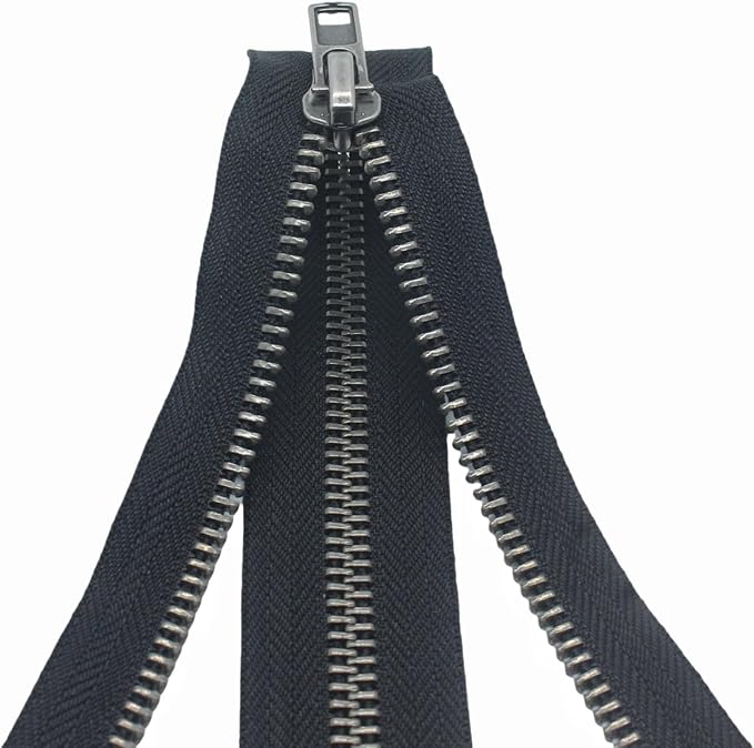 MebuZip #8 29 Inch Antique Silver Teeth Separating Jacket Zipper Right Handed Zipper Heavy Duty Metal Zippers for Men's Jackets Coats Sewing (29" RH)