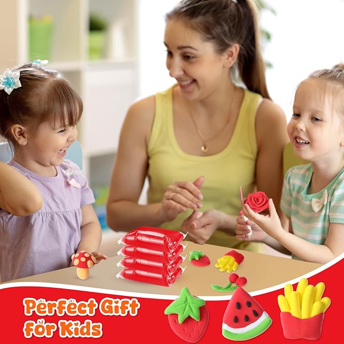 72 Pcs 38oz Air Dry Clay Bulk Modeling Ultra Lightweight Foam Modeling Clay for Kids Adults DIY Gifts Party Arts Crafts and School Project Supplies(Red)