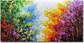 V-inspire Art, 24x48 inch Modern Abstract Oil Painting on Canvas Wall Art 100% Hand Painting Bright-Coloured Tree Art Living Room Bedroom Decoration Ready to Hang