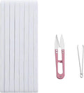 3/8 Inch White Elastic Band 30 Yards High Stretchy Flat Elastic Cord for Sewing & Crafts | Includes Sewing Scissors & Elastic Threader Tool