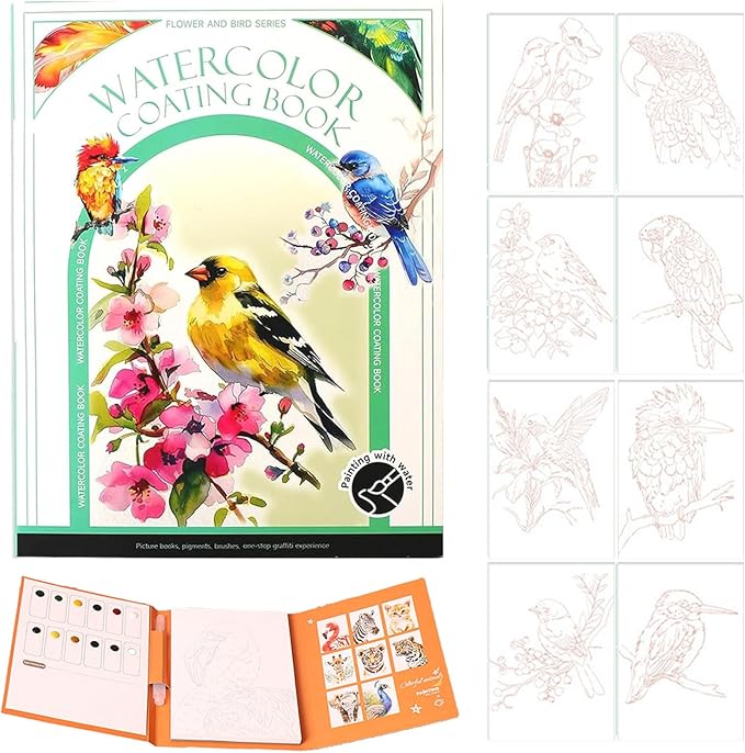 Watercolor Kit, Creative Stress Relief Kit Watercolor Painting Book, Water Colors Paint Adult Set, DIY 3-Fold Watercolors Pad for Beginners and Enthusiasts (Aa)