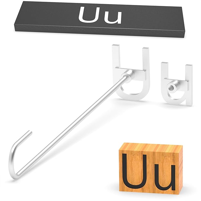 2Pcs Mini 2" Branding Irons, Alphabet Custom Wood Branding Iron Personalized for Wood Working, Leather Hats, Felt, Cowhide, BBQ & Bread Logo, Steak Branding Iron for Food (U u)