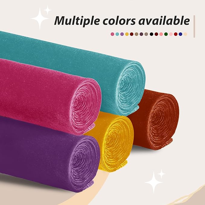 KKJIAF Rust Red Stretch Velvet Fabric 60 Inch Wide, 2 Yard Soft Stretchy Fabric for Sewing Clothes, Apparel, Costume, Crafts - 90% Polyester 10% Spandex