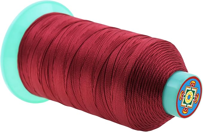 Mandala Crafts Size 277 840D T270 Bonded Nylon Thread - Maroon 800 YDs Tex 270 Heavy Duty Sewing Threads for Leather, Jeans, Weaving, Outdoor Marine Upholstery