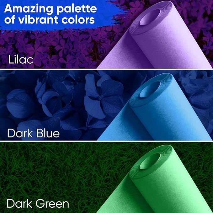 12" x 1200" (100 ft) Dark Blue Kraft Paper Roll (Value Pack of 2), 45 lbs Thickness, Made in USA Colored Kraft Paper for School, Bulletin Board - Odorless, Non-Toxic, Safe for Kids
