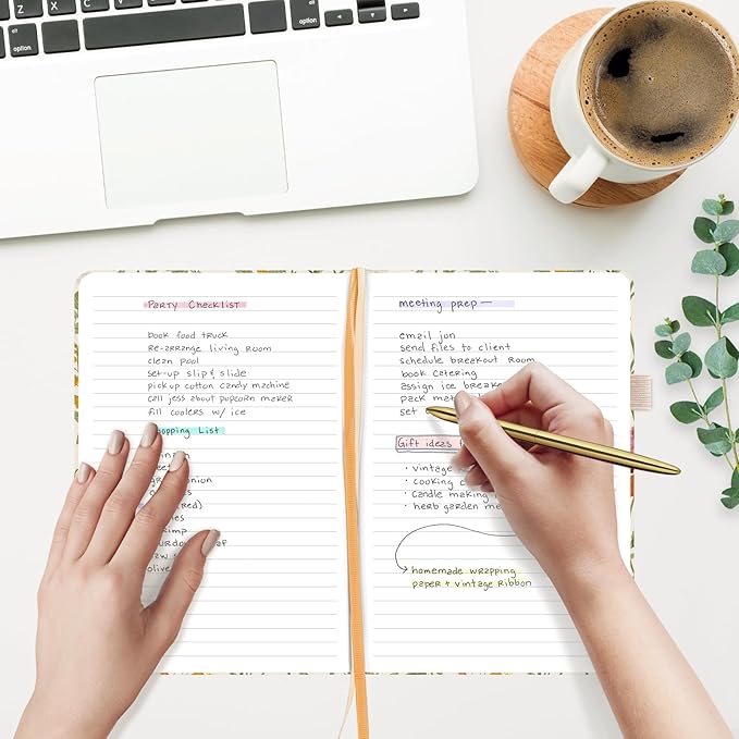 &And Per Se Lined Journal Notebook for Women&Men with Pattern, 160 Pages 100GSM Thick Paper, A5 Hardcover Journals for Writing, 5.7'' x 8'' (Wild Flowers)