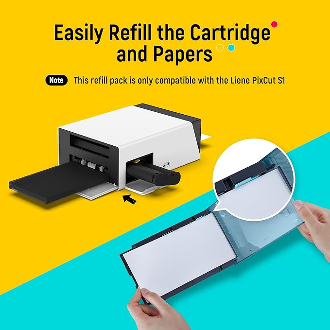 Liene PixCut S1 Ultimate Pro Pack - All-in-One Sticker Maker Machine for Custom Stickers, High-Volume Printing&Professional-Grade Photos, Thermal Dye-Sublimation, 300 DPI Prints, Precise