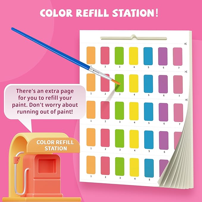 Paint with Water Books for Kids,Dinosaur Watercolor Paint Book Set for Kids,Toddlers Water Color Coloring Painting Drawing Set,Mess Free Toys Gifts for Boys Age 3 4 5 6 7 8
