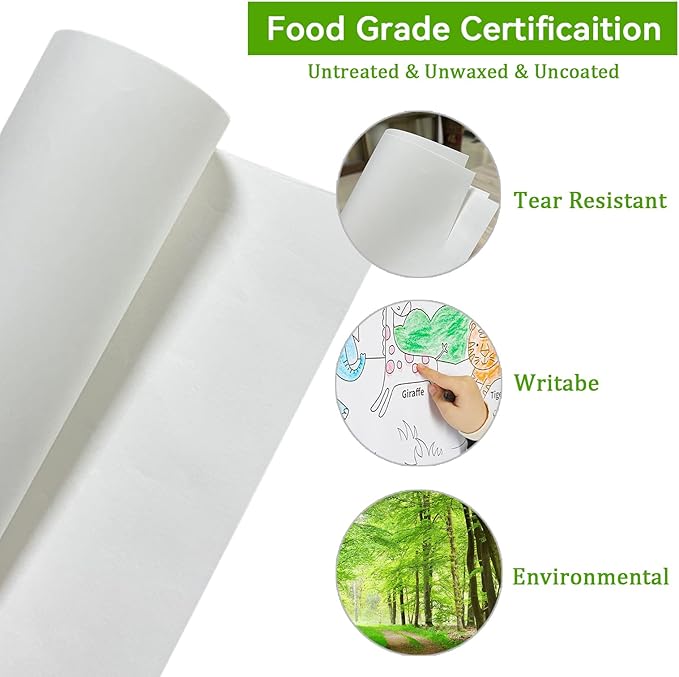 24" x 164ft Kraft Butcher Paper Roll, Unbleached & Unwaxed & Uncoated, Perfect for BBQ, Grilling, Craft & Gift Wrapping
