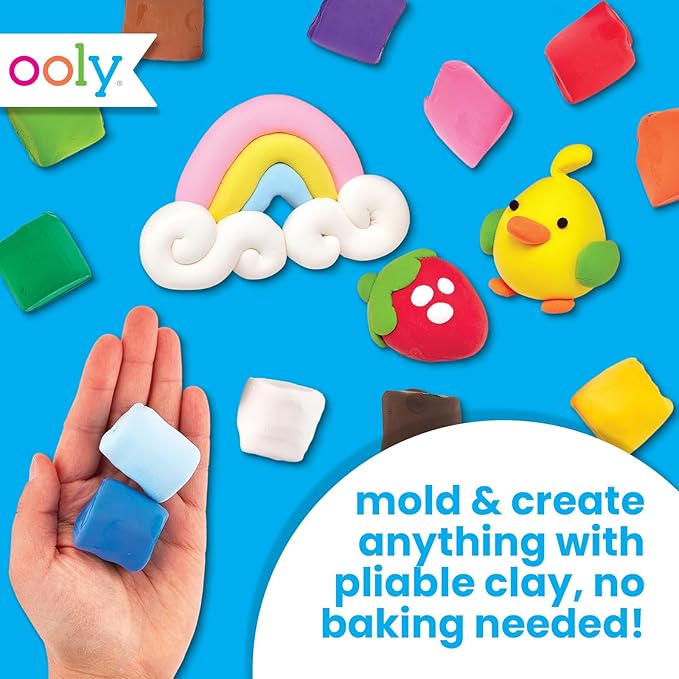 Ooly Air Dry Clay for Kids, 12 Colors Modeling Clay with 3 Shaping Tools, Play Dough Gifts for Kids, Craft Supplies - Creatibles