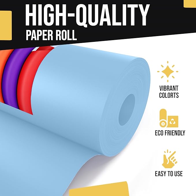 Crown Display Light Blue Kraft Paper Roll 36" X 1320" (110' Ft) - Perfect for Wrapping, Shipping, Packing, and Crafts