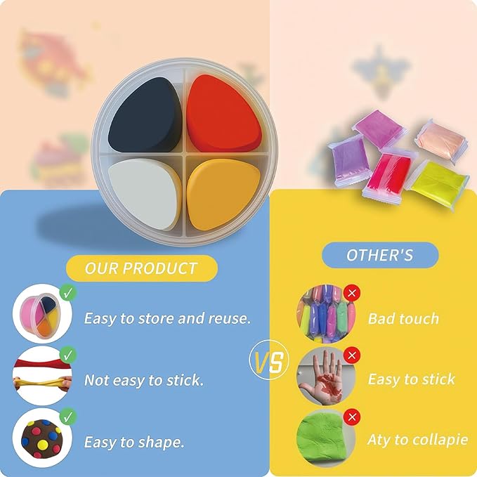 Air Dry Clay Kit - Cake Themed,12 Boxes Modeling Magic Soft Clay DIY Art Sculpting Supplies，Party Favors Birthday Christmas Gifts for Boys Girls (Cake Themed)