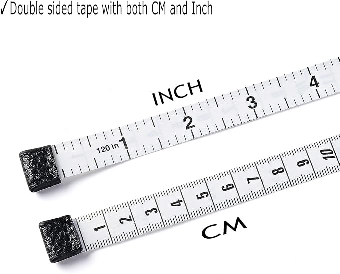 3m/120 Tape Measure Body Measuring Tape for Body Cloth Tape Measure for Sewing Fabric Tailors Medical Measurements Tape Dual Sided Sewing Cloth Tailor Craft Ruler Retractable (Black, 1 Pack)