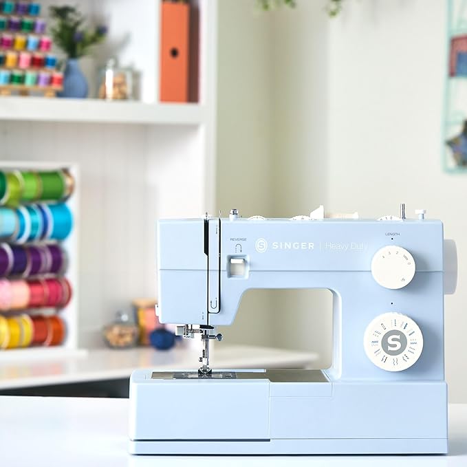 SINGER Heavy Duty 4423 Meltwater Blue High Speed Sewing Machine with Accessory Kit | Strong Motor With Enhanced Piercing Power, 97 Stitch Applications, Full Metal frame, 1-step Buttonhole & LED Light