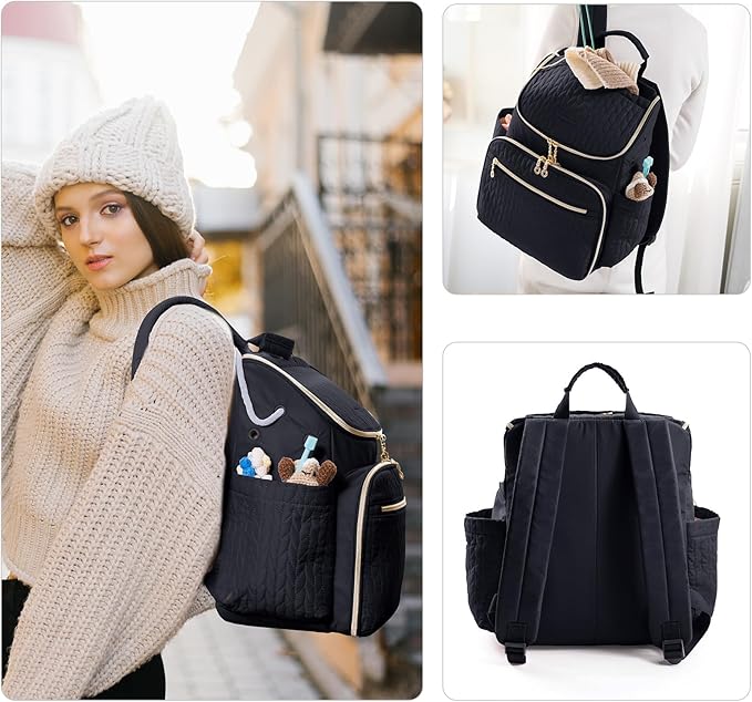 Knitting Bag Backpack, Large Crochet Backpack - Crochet Bag Organizer, Yarn Storage Organizer - Yarn Holder with 10 Pockets for Crochet Accessories, Knitting & Crochet Supplies, Crochet Gift
