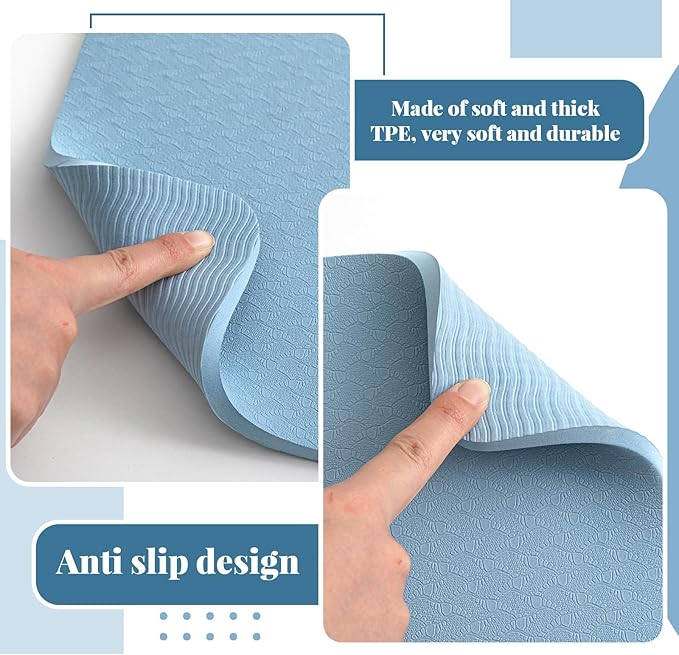 3 Pcs Sewing Machine Muffling Mat Pedal Mat Sewing Machine Pad No Slip Rubber Stay in Place Mats for Calms Vibration(Light Blue,15 x 20 Inch,14 x 9 Inch,14 x 11 Inch)