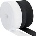 1 Inch Elastic Band for Sewing, Soft Comfortable, High Elasticity, Knit Elastic Strap for Sewing Clothes and Pants Waistband Wig Crafts DIY (Black 5 Yards+White 5 Yards)