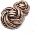 Antique Copper Metal Shank Buttons - 12 Pcs - 3 Size Options - Floral Round Metal Shank Buttons Vintage for Men Women Blazer Coat Uniform Shirt Suit and Jacket Sewing Craft DIY N23302