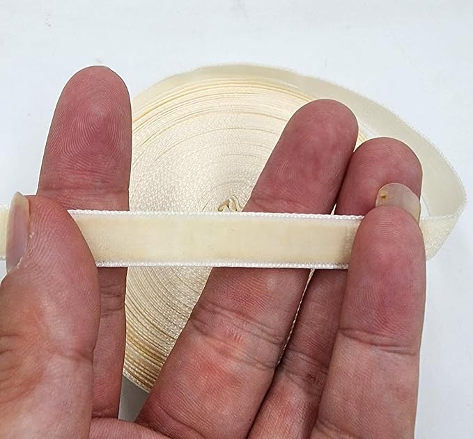 10 Yards Velvet Ribbon Spool Beige