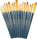 Transon 20pcs Bulk Artist Painting Brush Set for Acrylic Watercolor Gouache Hobby Craft Face Rock Painting