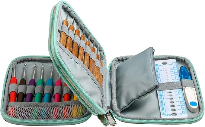 KOKNIT Crochet Hooks Set Ergonomic Grip Soft Handles Aluminum Crochet Hook (Green 1)