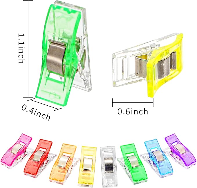 SOUJOY 400 Pcs Sewing Clips for Fabric and Quilting, Plastic Sewing Notions, Assorted Colors Multipurpose Craft Clips for Sewing Quilting Binding Crafts