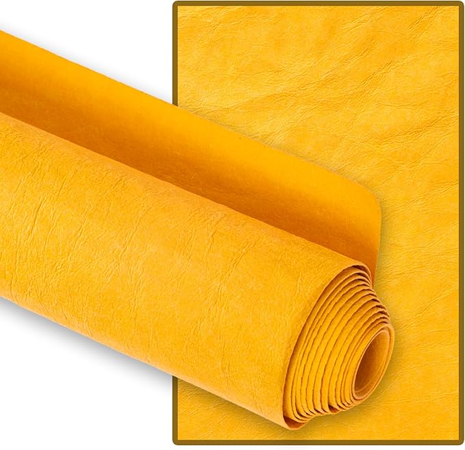 GONGZITEM Washable Kraft Paper Roll 19.5" x 58.5" – Sewable Kraft Paper Fabric for DIY Bag Making, Tote & Lunch Bags – Leather-Like Craft Material (GZ03)