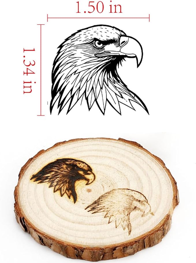 AIMOADO Powerful Eagle Branding Iron Stamp, 1 1/2" Wood Branding Iron Personalized Logo for Meat, Burger, Wood, Hats with Full Set Tools