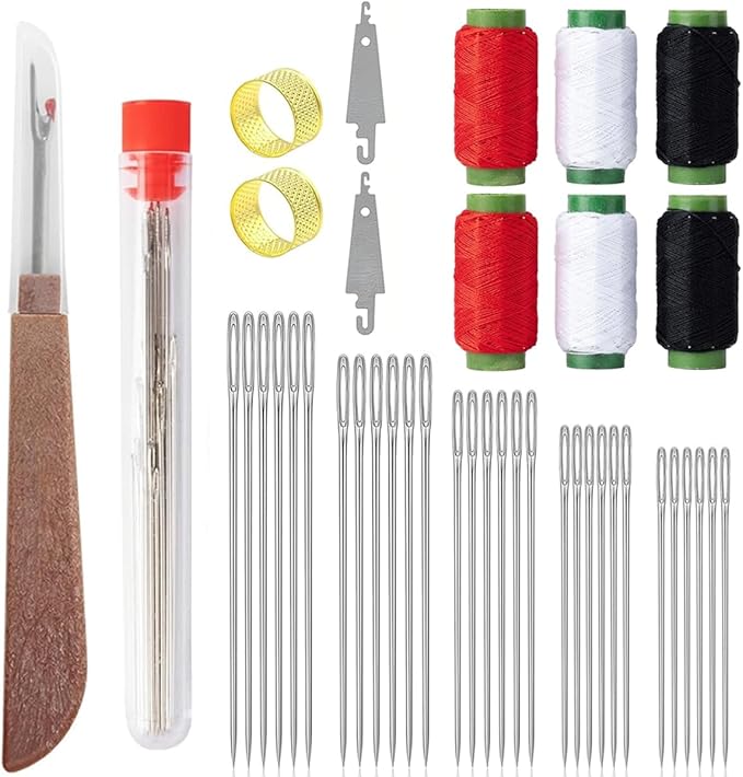 37 Pcs Hand Sewing Tool Set, Hand Sewings Needles and Thread Kit, Portable Sewing Working Kit for Beginners, Professional DIY Lovers
