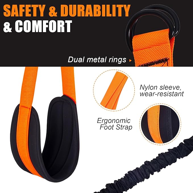 Pull-Up Assistance Bands Set – Heavy Duty Adjustable Resistance Band with Feet/Knee Rest for Home Gym Strength Training