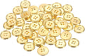 HARFINGTON 50pcs 28L Plastic Sewing Buttons 18mm 11/16" 4-Hole Round Replacement Craft Button for Coats Sewing Clothing and DIY, Gold