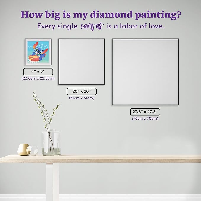 DIAMOND ART CLUB Beach Break Diamond Painting Kit, Fun DIY Crafts for Adults, Round Diamond Art Canvas, 9" x 9"