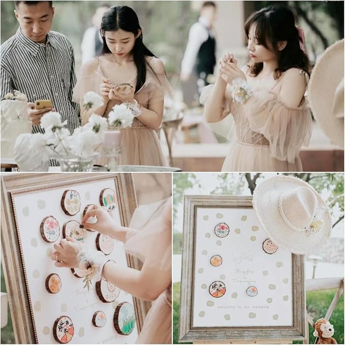 Natural Wood Slices Small, 60 Pcs 1.5-2 in Mini Wood Rounds, Unfinished Wooden Circles with Bark for DIY Crafts Centerpieces (4-5cm)