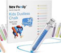 NewFamily 36-Color Dustless Chalk with Holders, Non-Toxic Washable Sidewalk & Blackboard Chalk for Kids' Toddler Art & Indoor Play