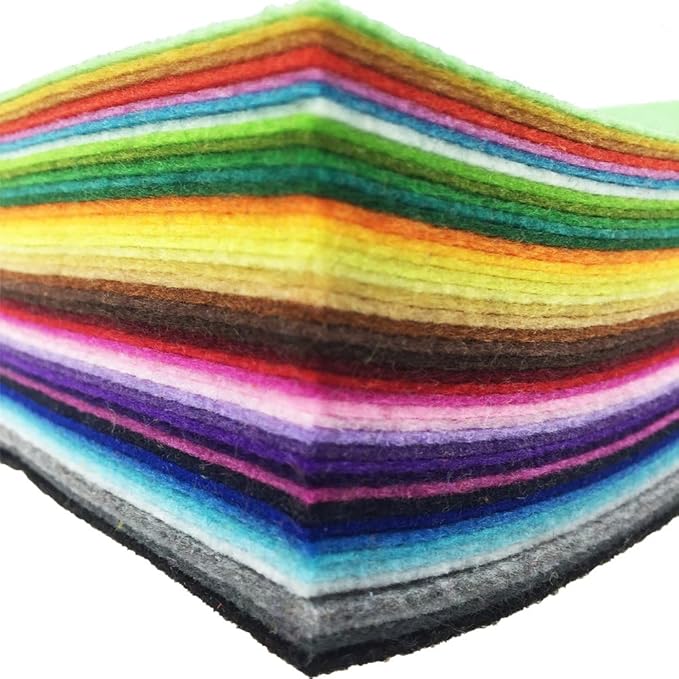 flic-flac 42pcs Felt Fabric Sheet Assorted Color Felt Pack DIY Craft Squares Nonwoven (25 * 25cm)