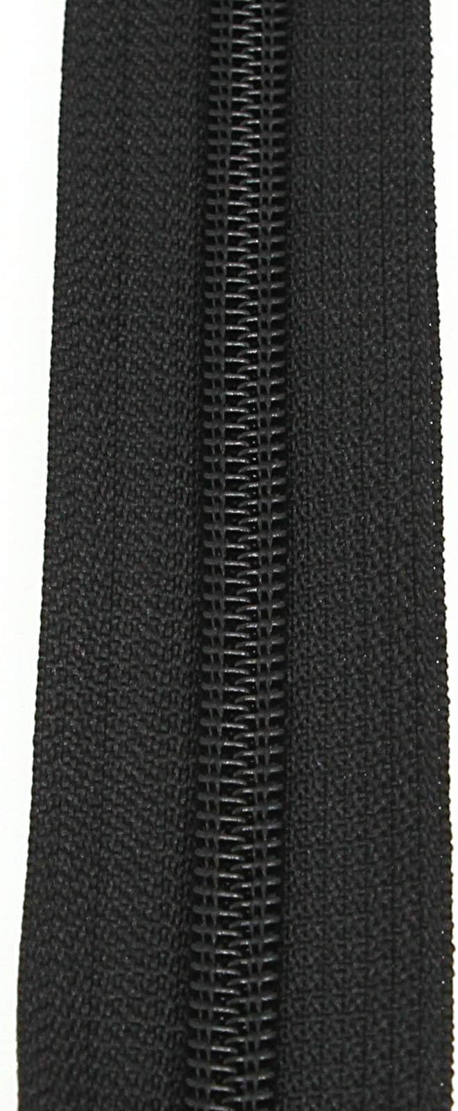 #5 Nylon Coil Sewing Zippers by The Yard Bulk 10 Yards White and Black Colors with 20pcs Matched Sliders for DIY Tailor Sewing Craft,Luggage,Dress,Sofa Cushion, Pillow, Bag Leekayer(White and Black)