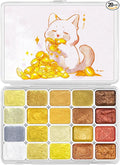 Mini Glitter Watercolor Paint Set, 20 Colors Shimmer Metallic Watercolour Painting Sets, Solid Pearl Water Color Paints for Adult, 1ml Trial Pack (Gold 20)